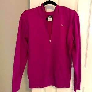 Nike magenta performance pullover with hoodie